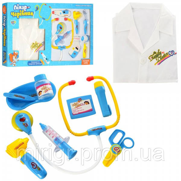 

Детский игровой набор Доктор 9911BC Limo Toy, халат, инструменты, звук, свет, 2 вида, на батарейках Т