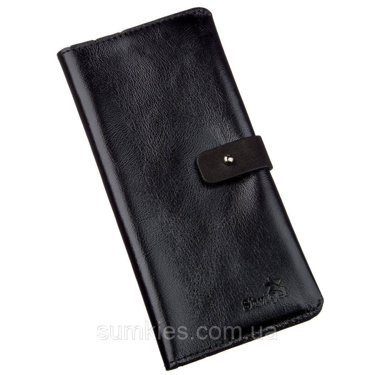 

Бумажник мужской вертикальный из кожи алькор SHVIGEL 16204 Черный