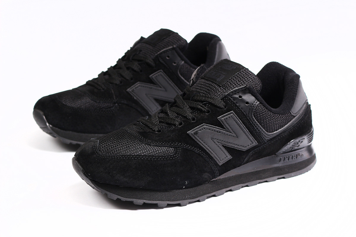 

Мужские кроссовки New Balance 574, замша, сетка, черные 43 (27,7 см), размеры:43,44