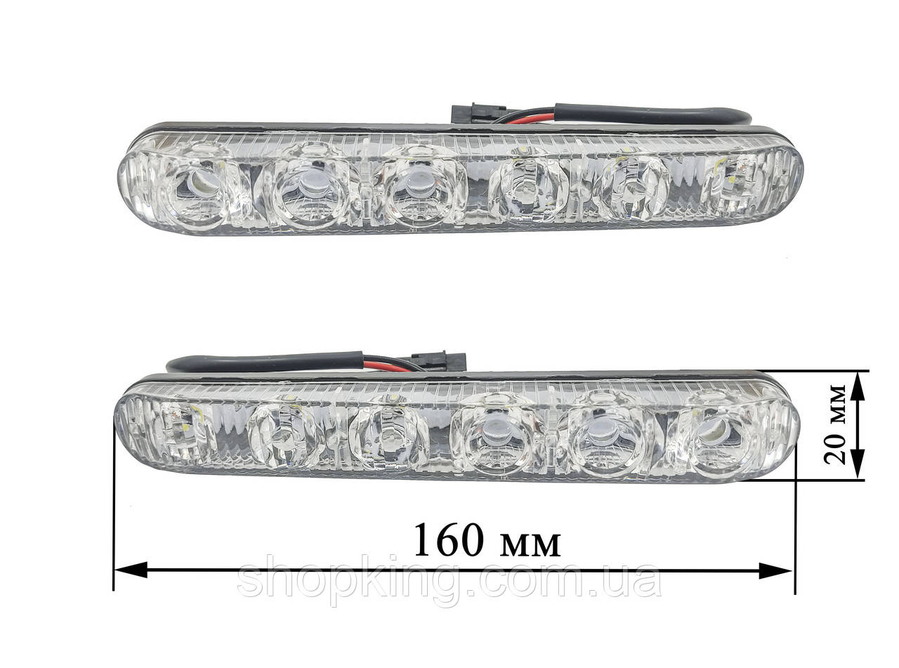 

Светодиодные фары. LED фары по 6 диодов в каждой \ 12В \ DRL-ARP-6 \ Пр-во Корея, Белый