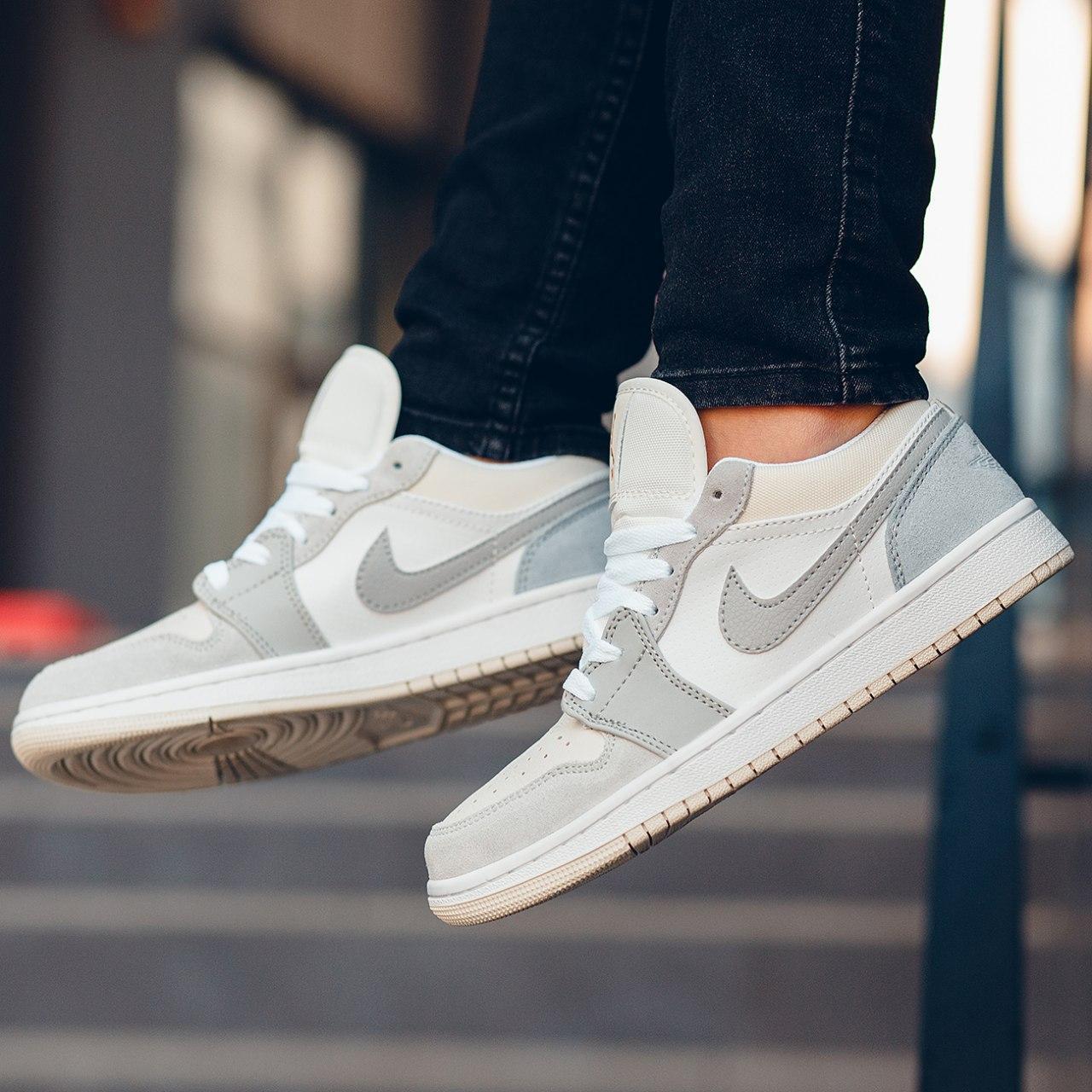 

Женские кроссовки Nike Air Jordan 1 LOW Paris White Grey / Найк Аир Джордан 1 Лов Париж Белые Серые 37