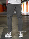 Теплі чоловічі спортивні штани Levis (Левіс) темно-сірі (ЗИМА) з начосом (білий логотип) на манжетах, фото 2