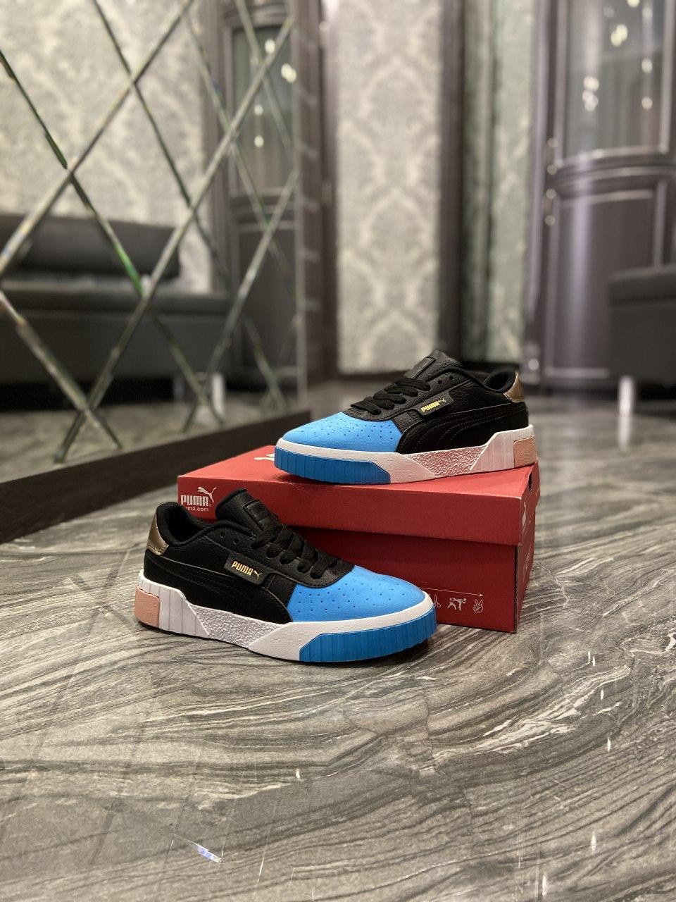 

Женские кроссовки Puma Cali Black Blue Whitе / Пума Кали Черные Синие Белые 37, Черный