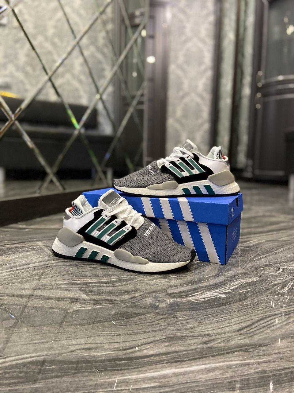 

Мужские кроссовки Adidas EQT Black White Green / Адидас Эквипмент Черные Белые Зеленые 43, Черный