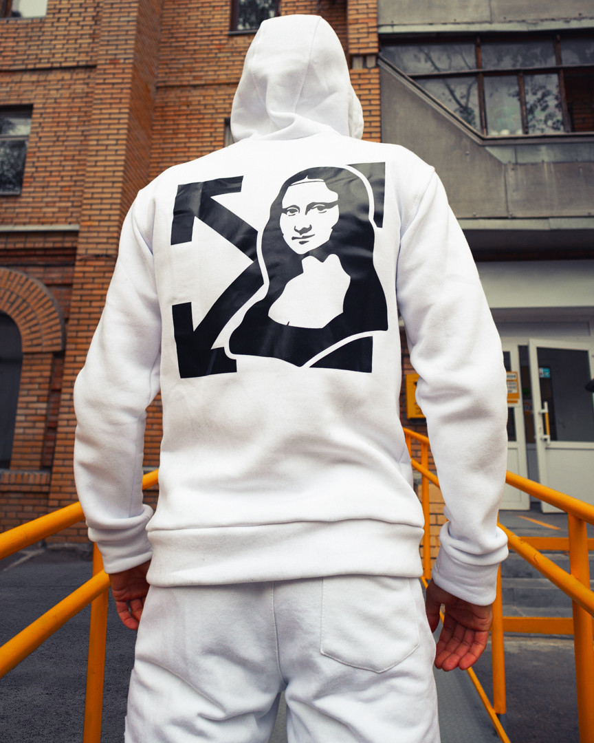 

Теплое худи в стиле Off White Mona Lisa белый XS