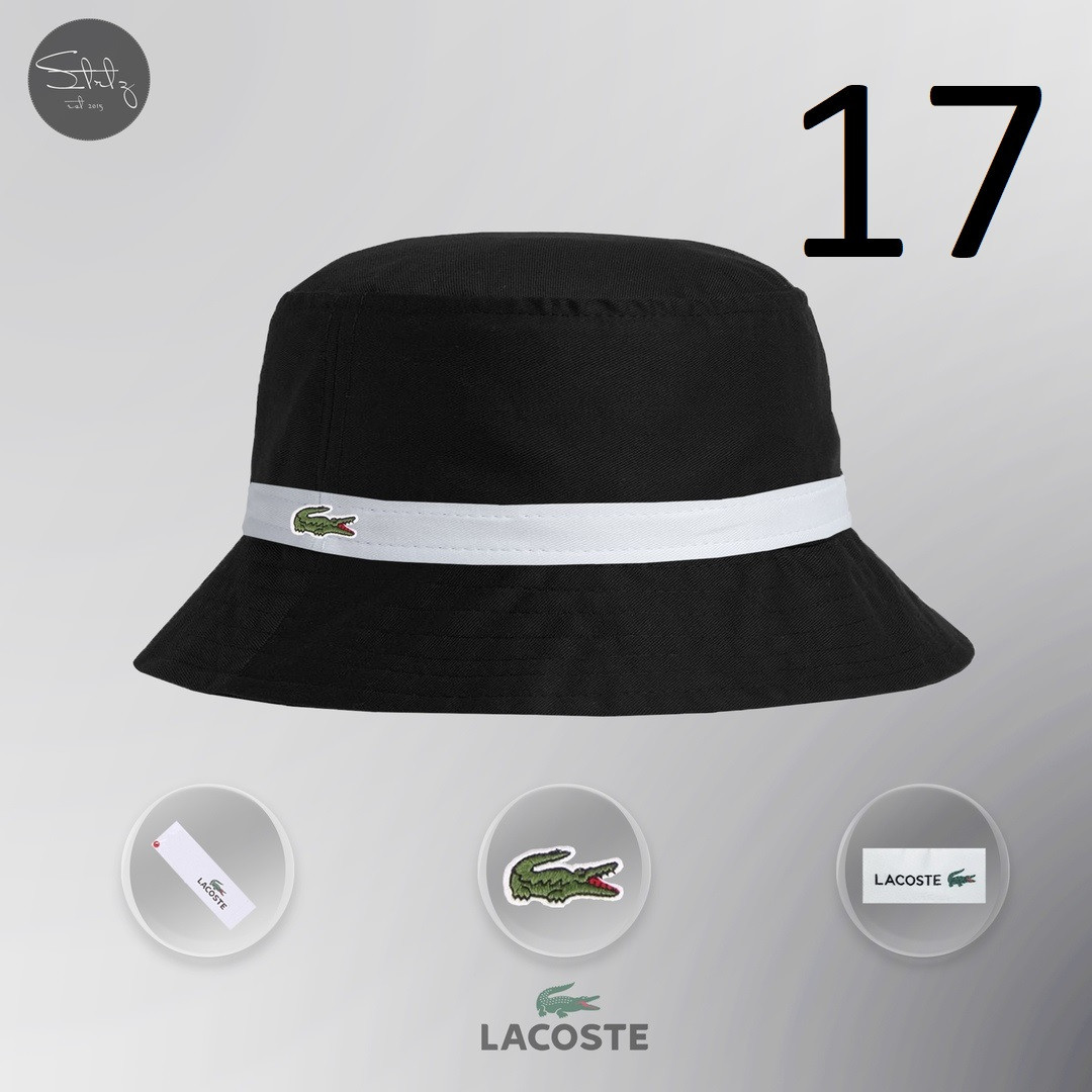 

Новенькая Мужская Панама Lacoste Летняя Черная Пляжные Панамки Мужские Лакосте L / 59-60