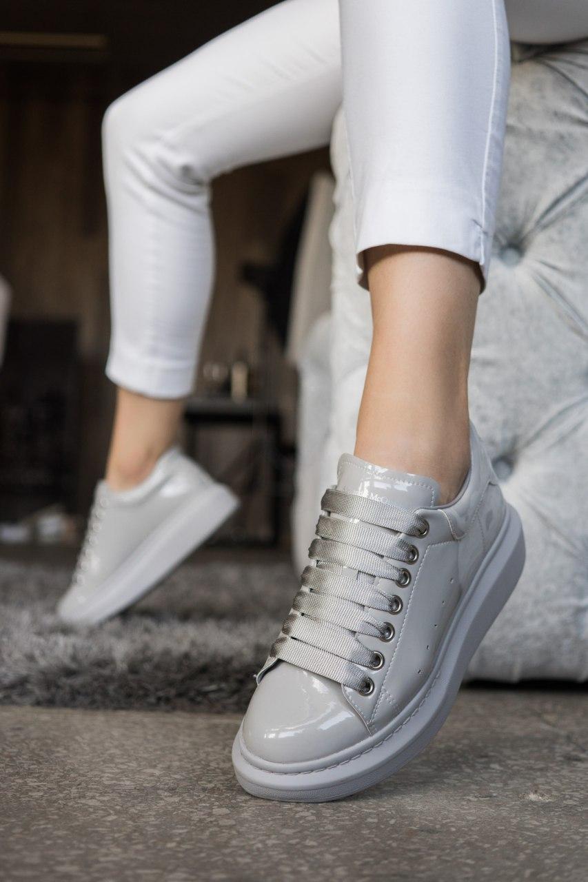 

Женские кроссовки Alexander McQueen Grey / Александр МакКуин Серые, Белый