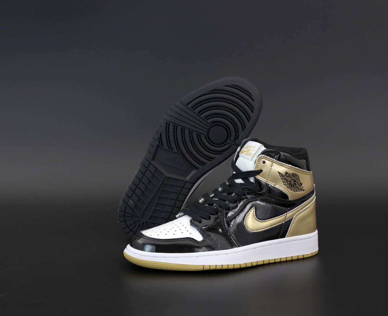 

Женские баскетбольные кроссовки Nike Air Jordan 1 Retro Black Gold (Женские кроссовки Найк Аир Джордан Ретро), Черный