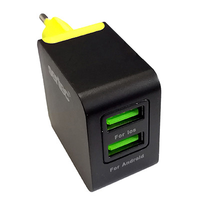 

Мережевий Зарядний Пристрій USB Sertec ST-1020,10W 2400 mAH, MICRO (V8), BLACK YELLOW, Жовтий