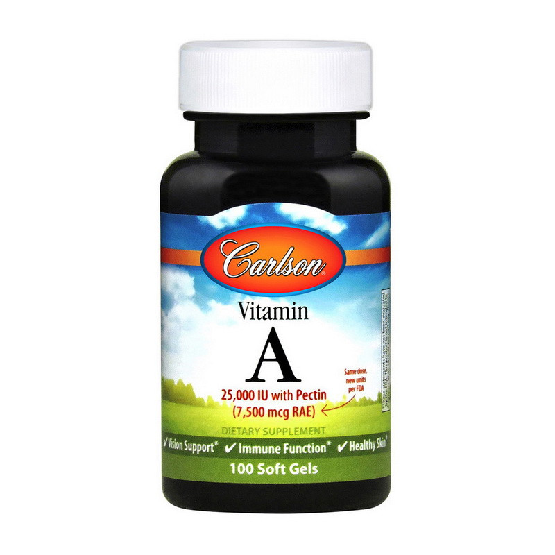 

Витамин А Vitamin A 7500 mcg 100 soft gels