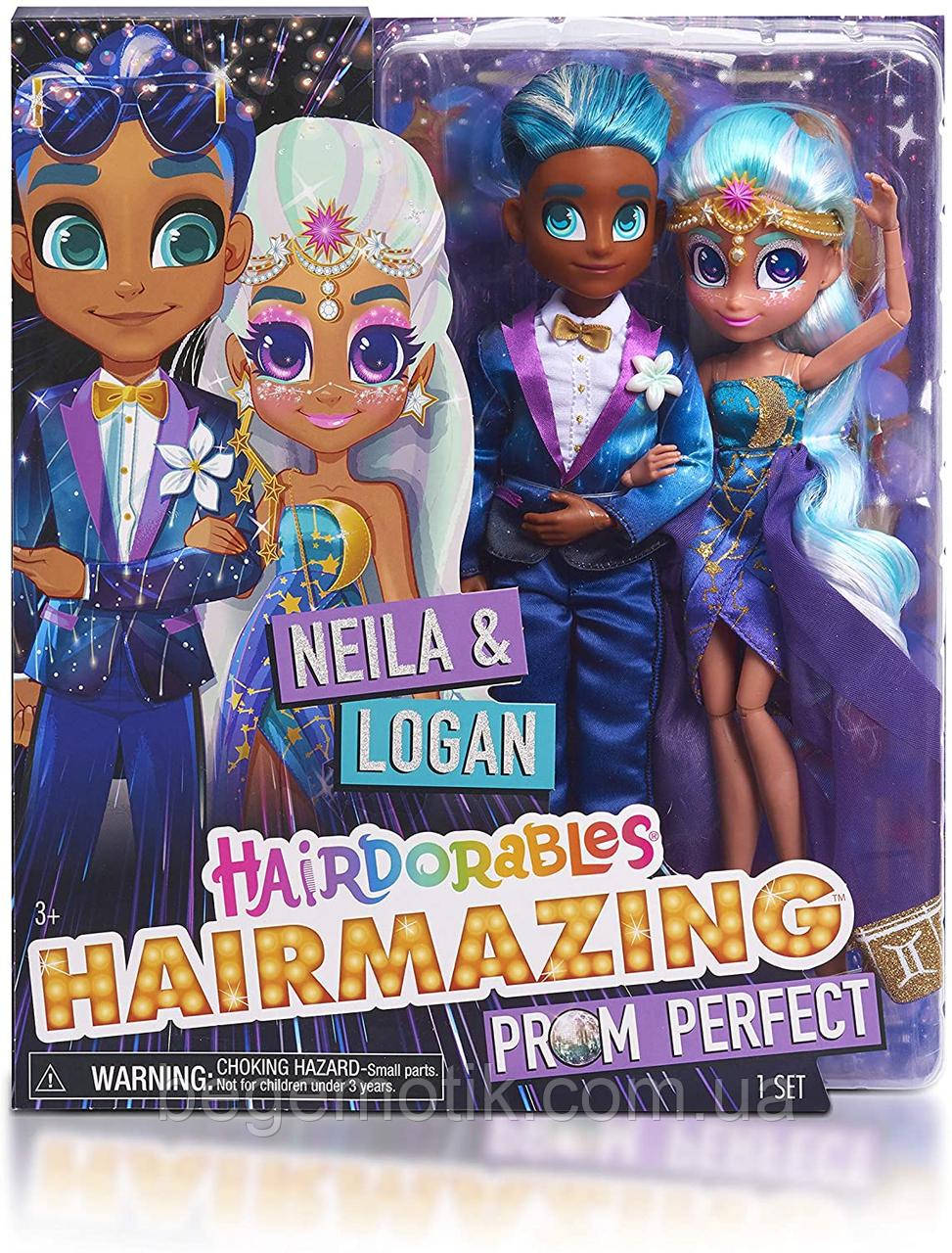 

Набор из 2х кукол Хэрдораблс Hairdorables Hairmazing Prom Perfect Идеальный выпускной, куклы Neila и Logan