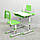 Парта детская M 4428-5 со стульчиком, регулируемая, подставка для книг, лампа, зеленый, белая стлешн., фото 2