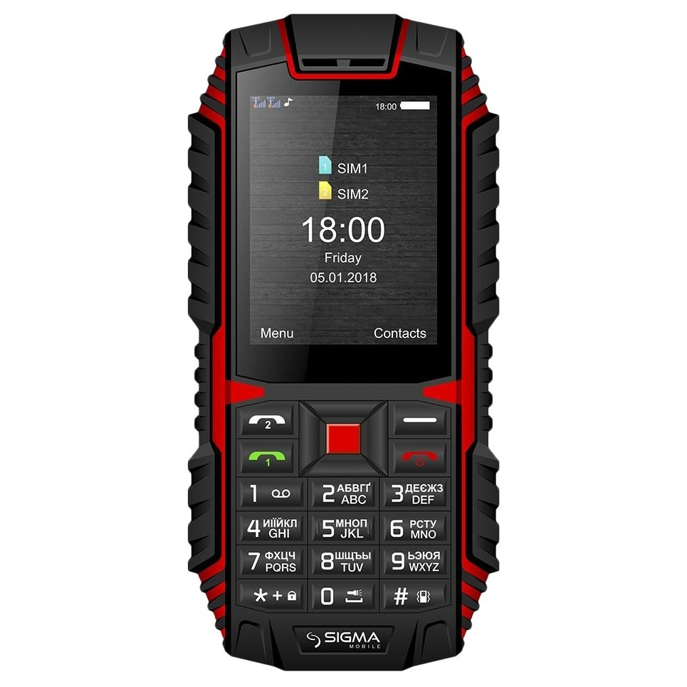 

Защищенный кнопочный телефон Sigma mobile X-treme DT68 Dual Sim Black/Red