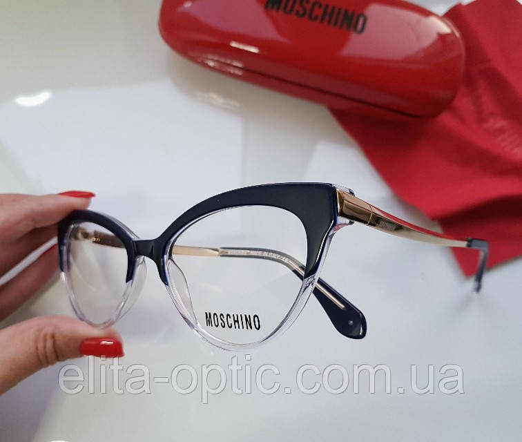 

New- женская оправа " кошачий глаз" Moschino MO 298 03 в темно-синем ацетате, Синий