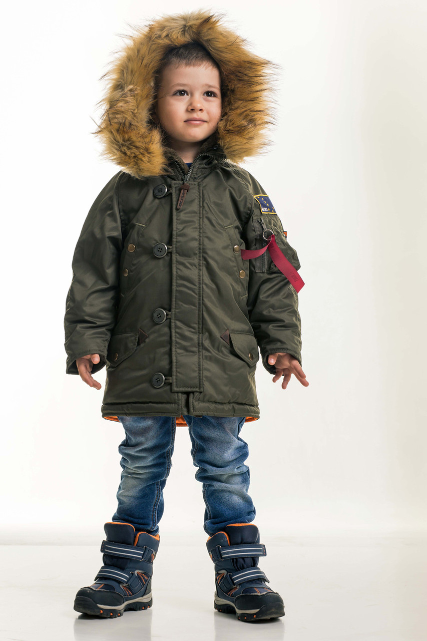 

Детская зимняя парка хаки Olymp — Аляска N-3B KIDS, Color: Khaki