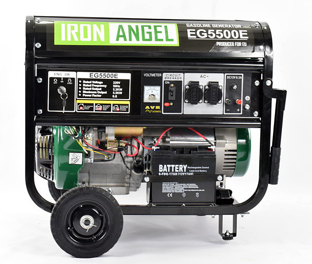 

Генератор бензиновый IRON ANGEL EG5500E (5,2 кВт, электростартер)