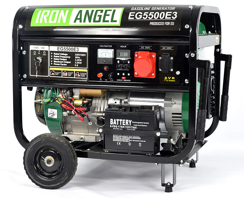 

Генератор бензиновый IRON ANGEL EG5500E3 (5,2 кВт, электростартер, 3 фазы) Бесплатная доставка