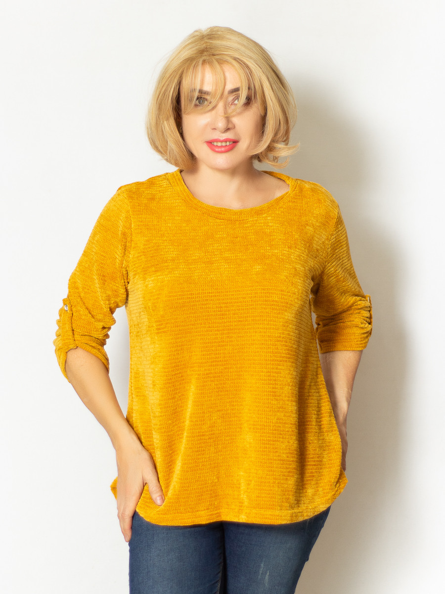 

Женский свитер "велюр" Италия. Размер универсальный 48-56 56, желтый