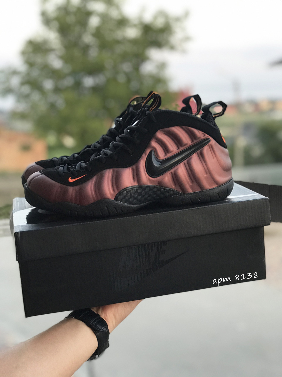 

Мужские кроссовки в стиле Nike Air Foamposite Pro, кожа, текстиль, медные с черным 41(26 см)