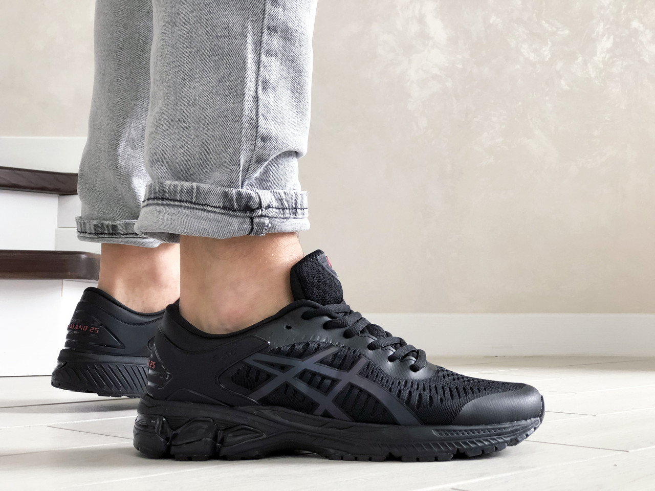 

Мужские кроссовки в стиле Asics Gel-Kayano 25, сетка, черные 45(28,5 см), размеры:43,44,45,46