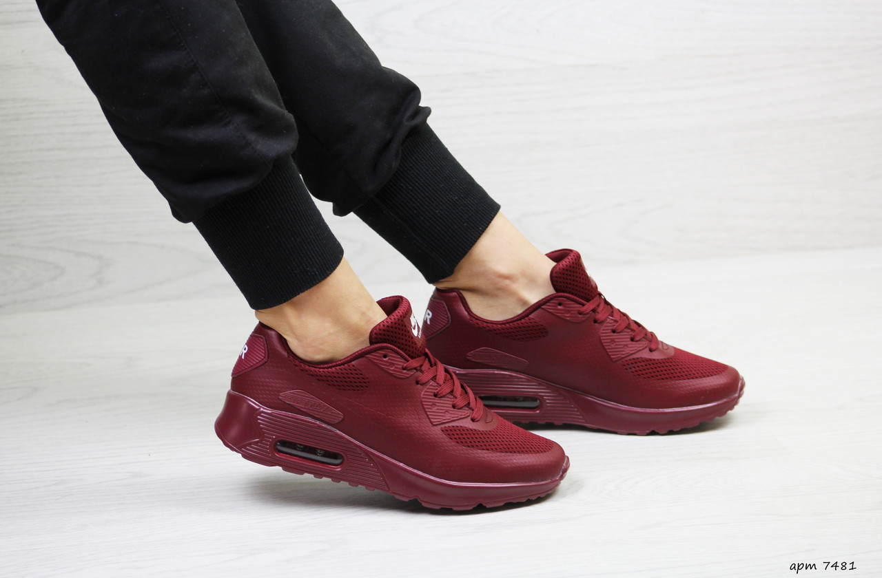 

Женские кроссовки в стиле Nike Air max Hiperfuse, бордовые 36, размеры:36,39