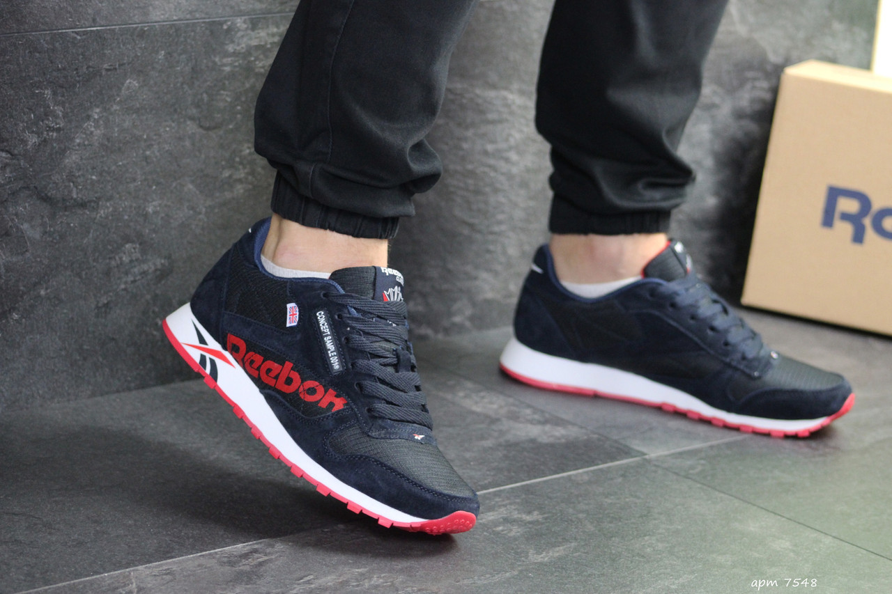 

Мужские кроссовки в стиле Reebok, синие 46(29,5 см), размеры:44,46