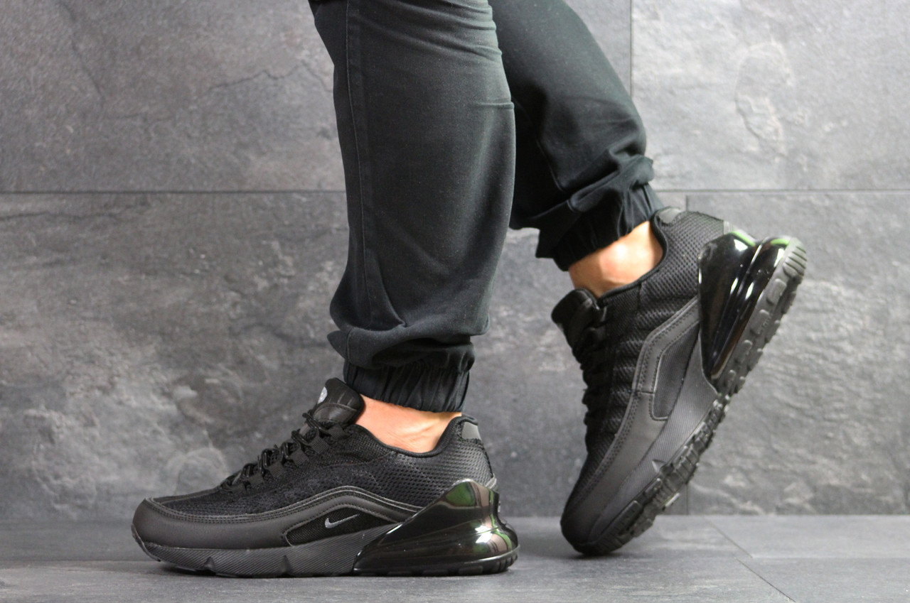 

Мужские кроссовки в стиле Nike Air Max 95 + Max 270, черные 46(29 см), размеры:43,44,45,46