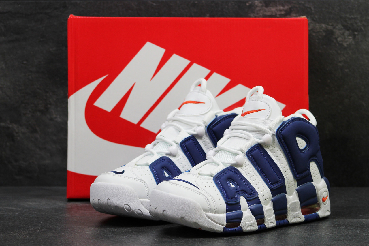 

Мужские кроссовки в стиле Nike Air More Uptempo 96, белый с синим 44(28 см), последний размер