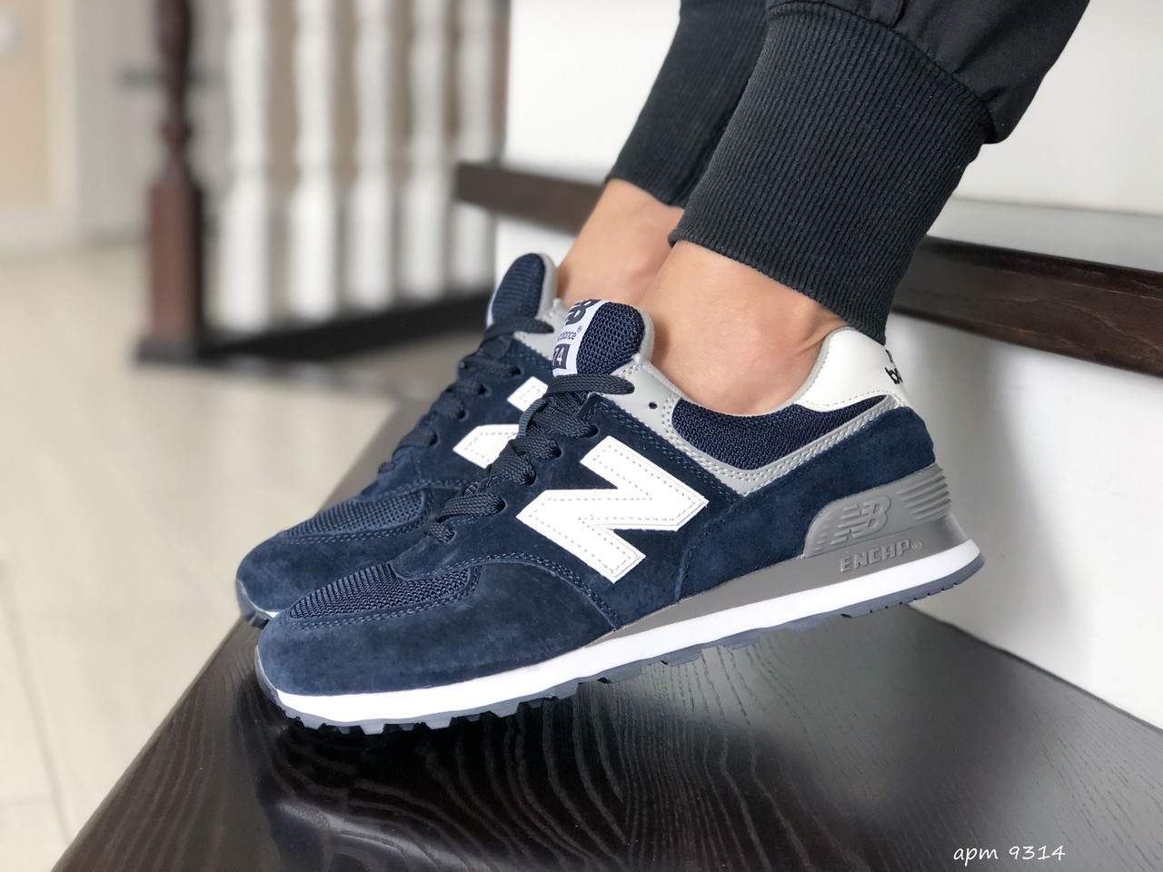 

Женские кроссовки в стиле New Balance 574, замша, сетка, синие, 38р(24 см), размеры:38,39