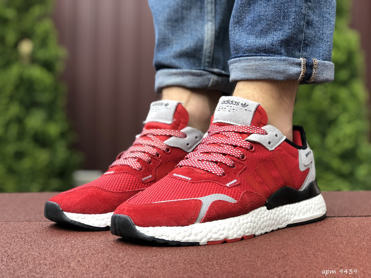 

Мужские кроссовки в стиле Adidas Nite Jogger Boost 3M, сетка, замша, красные 45(28,5 см), размеры:41,43,44,45