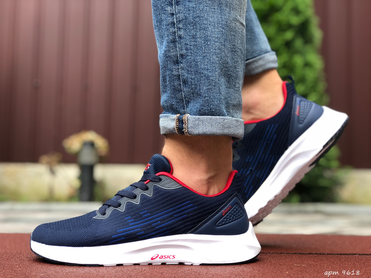 

Мужские кроссовки в стиле Asics, сетка, синие с белым, 41 (25,8 см), размеры:41,42,43,44,45