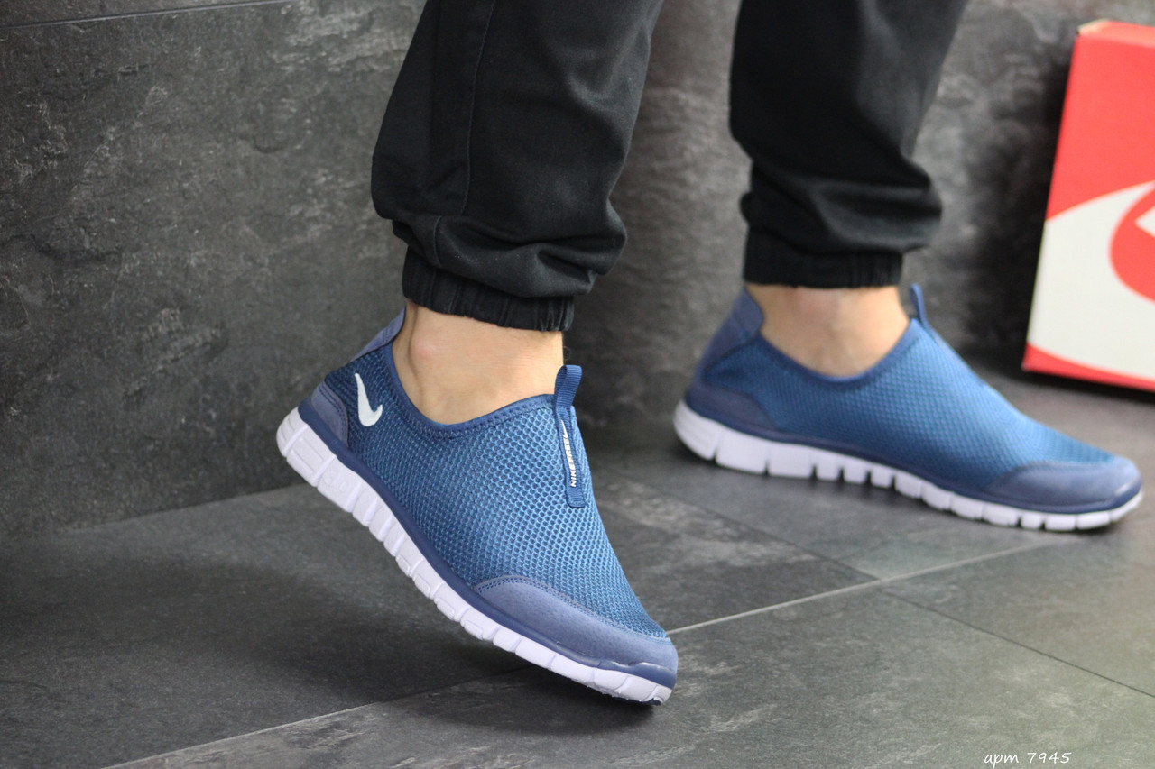 

Мужские кроссовки в стиле Nike Free Run 3.0, сетка, замша, голубые 41(25,8 см), последний размер