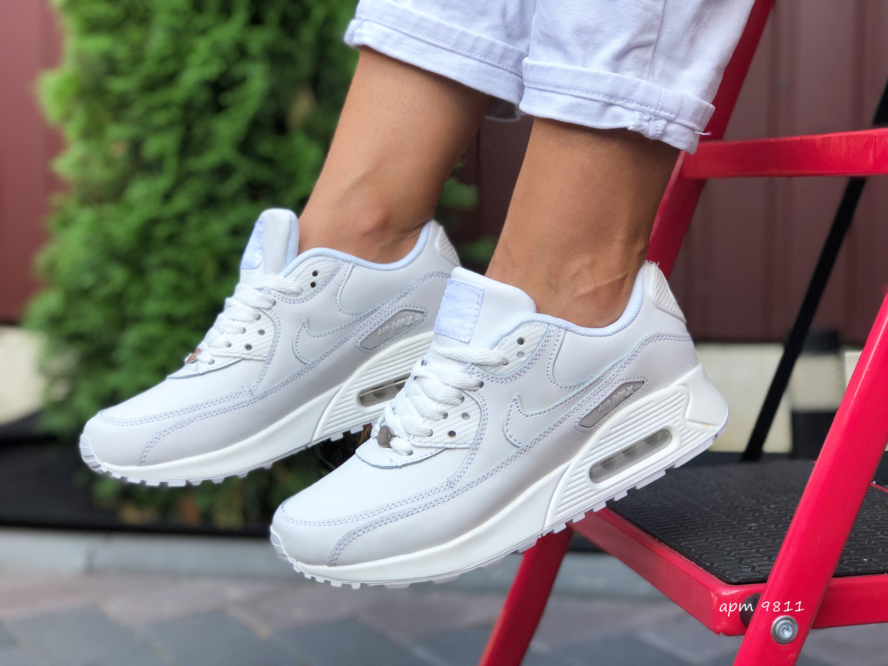 

Женские кроссовки Nike Air Max 90, кожа, белые 39 (24,8 см), размеры:36,38,39,40,41