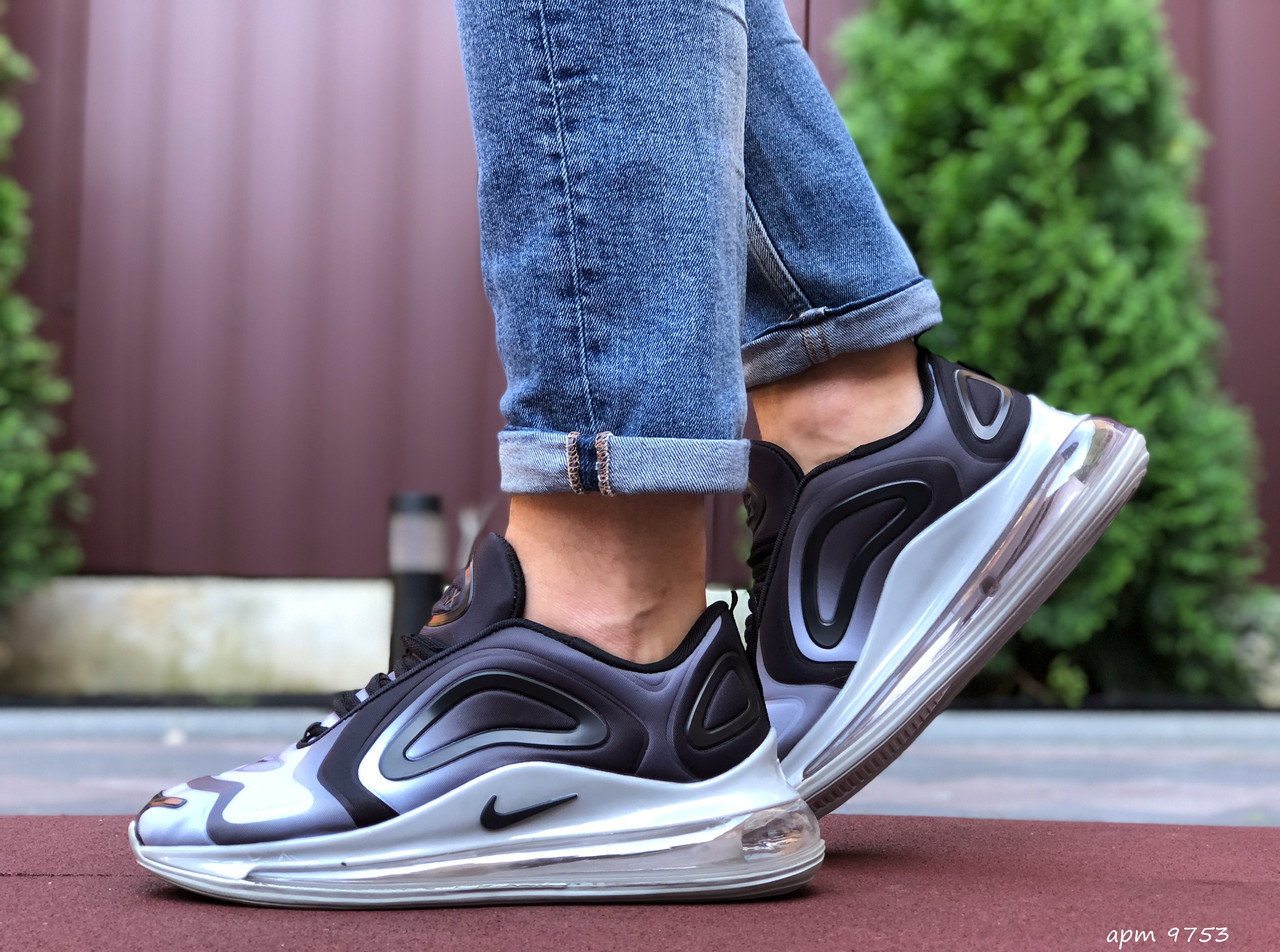 

Мужские кроссовки в стиле Nike Air Max 720, текстиль, серые с белым, 42 (26,1 см), размеры:41,42,43