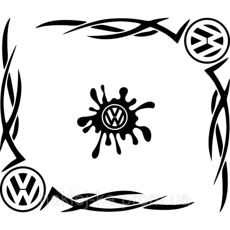 

Набор наклеек на автомобиль - Уголки на боковые стекла Volkswagen Tribal