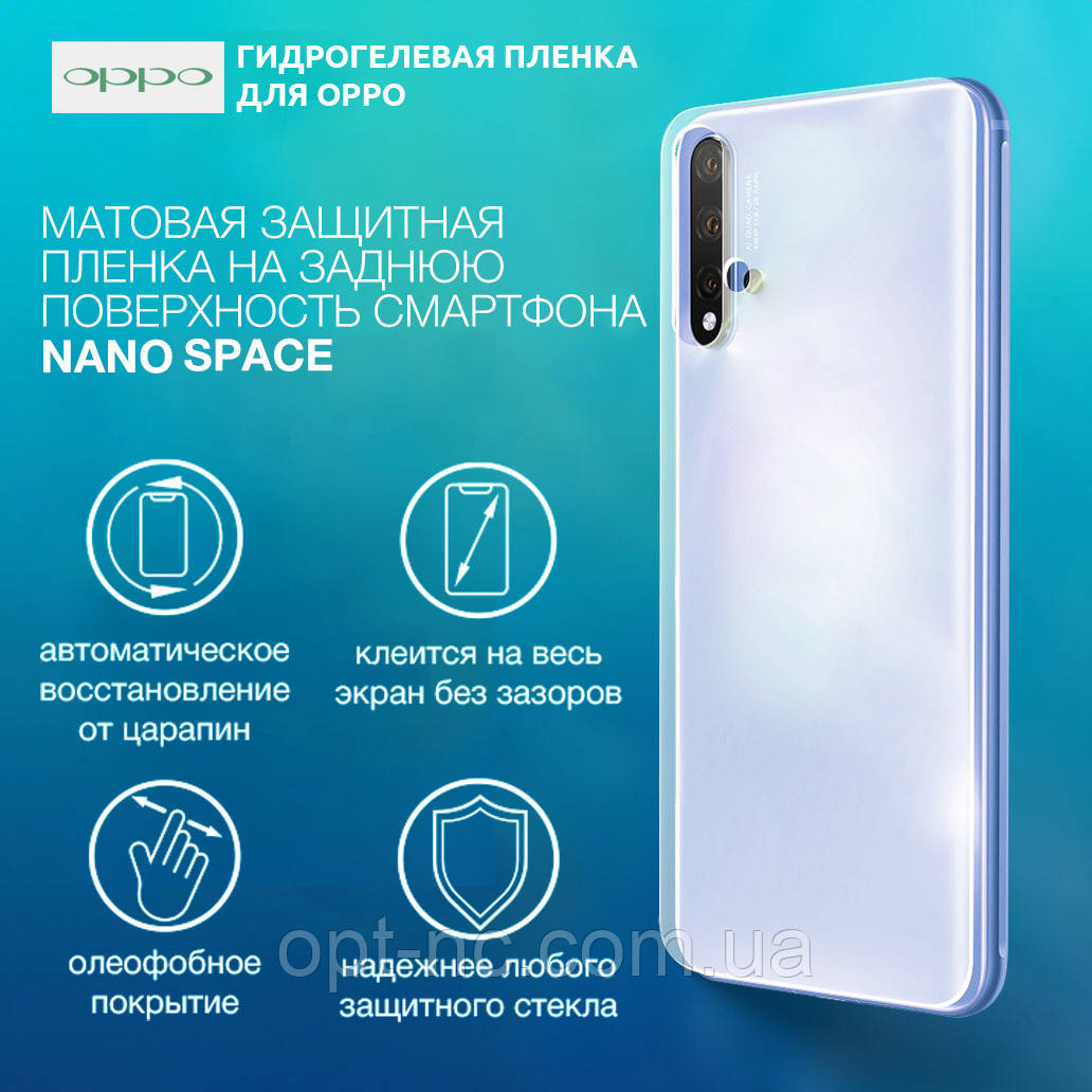 

Гидрогелевая пленка для OPPO Reno 2z Матовая противоуданая на заднюю поверхность | Полиуретановая пленка