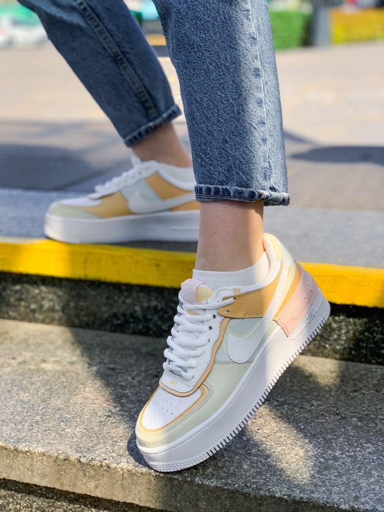 

Женские кроссовки Nike Air Force Beige / Найк Аир Форс 1 Шадоу Бежевые 39, Бежевый