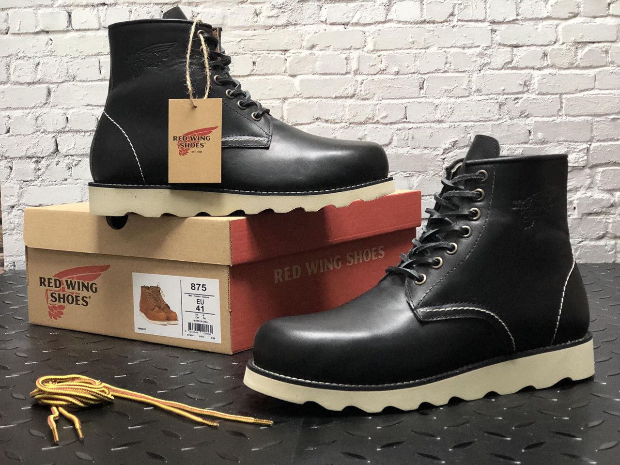 

Ботинки мужские Red Wing, черные, натуральная кожа, прошиты, код KD-12306 43