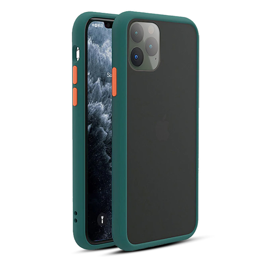 

Чехол на телефон iPhone 11 Pro with glass Matt Case. Темно-зеленый