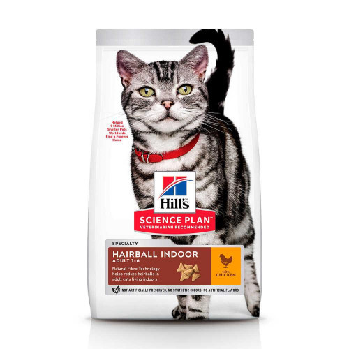 

Сухой корм Hills Science Plan Adult Hairball & Indoor для кошек с курицей, 300 г