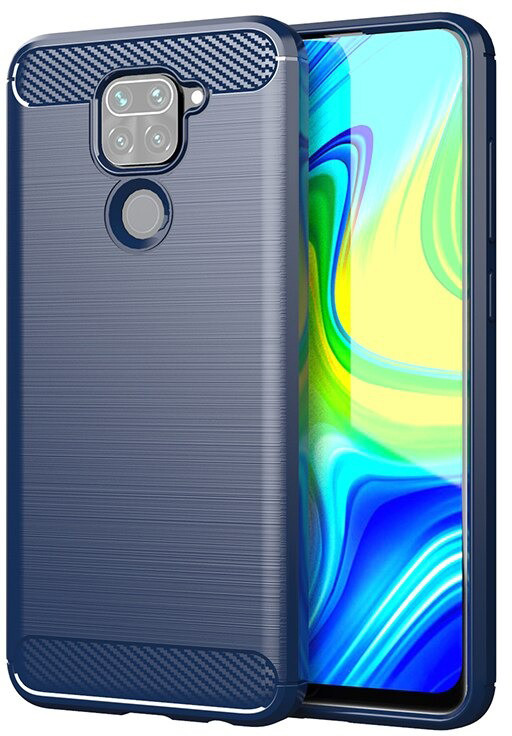 

Чехол накладка Xiaomi Redmi Note 9 Carbon Rugged Синий