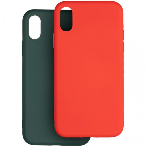 

Чехол-накладка Krazi Lot Full Soft Case для Apple iPhone X / XS, (комплект 2 штуки) зеленый˽ красный