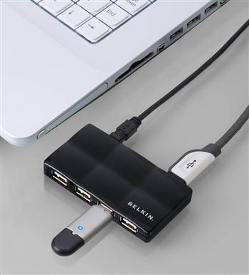 

Концентратор USB 2.0, 7 портів Belkin USB Mobile Hub активний, з блоком живлення, Black/Чорний