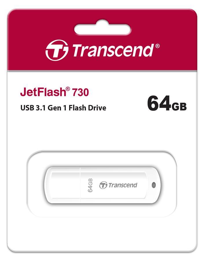 

Накопичувач Transcend 64GB USB 3.1 JetFlash 730 White