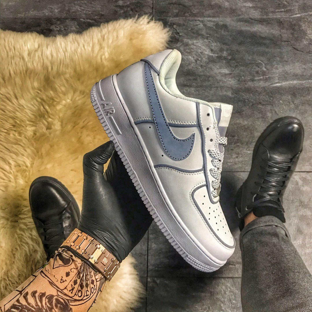 

Nike Air Force Low White Reflective (Белый Серый)