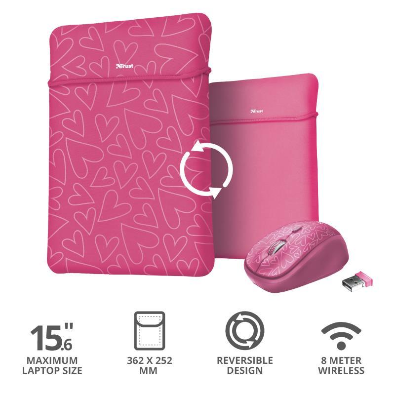 

Чохол + мыша Trust YVO MOUSE & SLEEVE 15.6" Pink