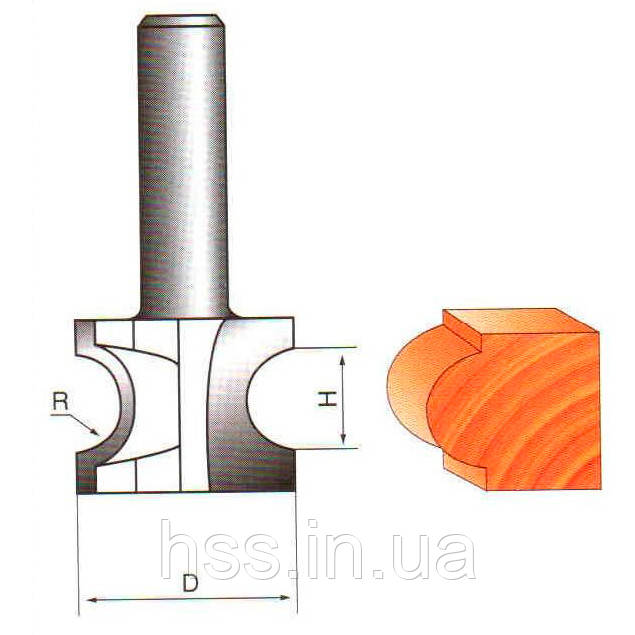 

Фреза ГЛОБУС 1014 D27 d8 h10 кромочная полустержневая