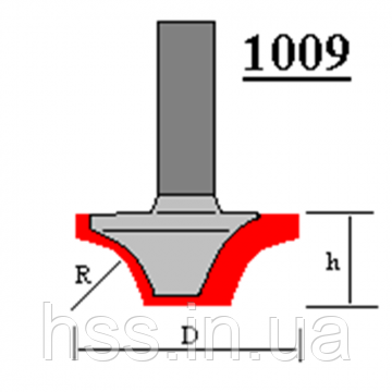 

Фреза ГЛОБУС 1009 D35,2 d8 h25 R16 пазовая фасонная