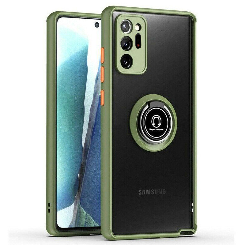 

TPU+PC чехол Deen ColorEdgingRing for Magnet для Samsung Galaxy Note 20 Ultra, Оливковый