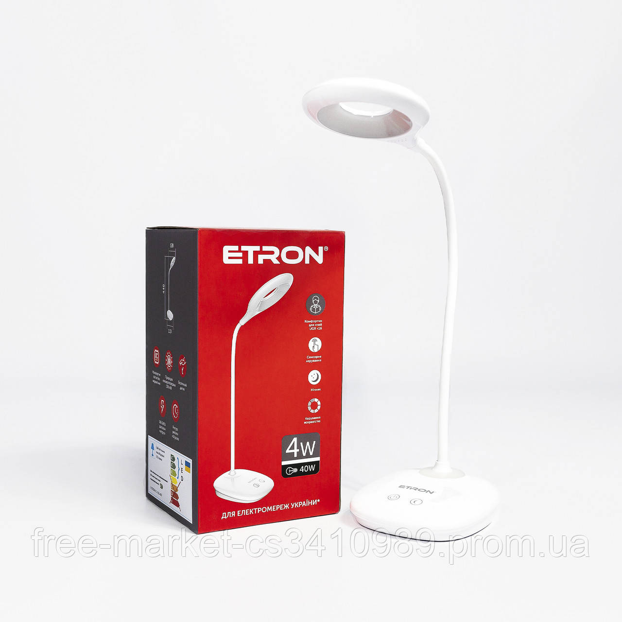 

Лампа светодиодная настольная ETRON Desk Lamp circle 4W 4200K White, Белый